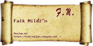 Falk Milán névjegykártya